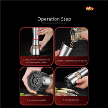 2X 304 Stainless Steel Manual Pepper Grinder Adjustable Thickness Salt Mill Visible Kitchen Condiment Mincer
