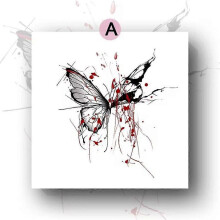 (A, Black) Sexy Tattoo Stickers Women's Temporary Tattoos Waterproof Wear-resistant Tattoo