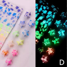 (Blue tea) 210pcs Luminous Star Origami DIY Handmade Lucky Star Origami Star Paper Strips