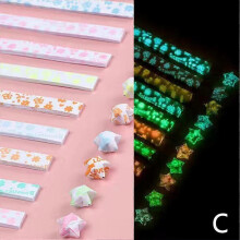 (Gray) 210pcs Luminous Star Origami DIY Handmade Lucky Star Origami Star Paper Strips