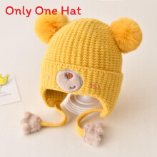 (Style B)Toddler Knit Hat For Children With Warm Thick Wool Wide Brim Winter Outdoor Play
