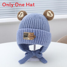 (Style J)Toddler Knit Hat For Children With Warm Thick Wool Wide Brim Winter Outdoor Play
