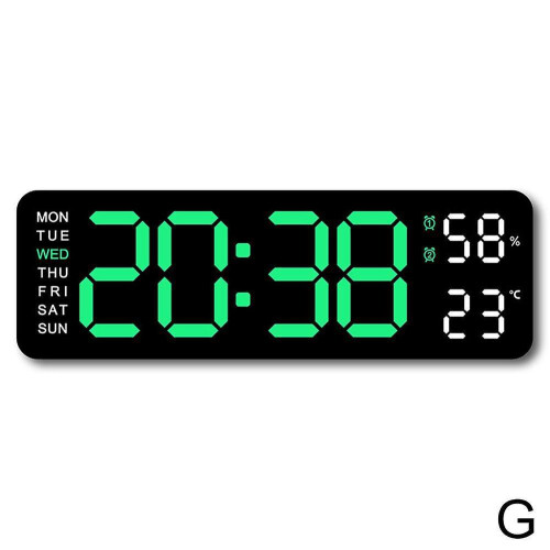 (Pink base style) With Calendar Date Temperature LED Large Display USB Digital Wall Alarm Clock