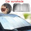 (130x60cm, Red) Foldable Car Windshield Visor Cover Sun Shade Dustproof Uv Protection Cover 1