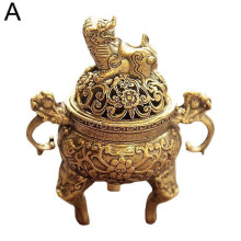 (Kirin incense burner) Modern Mythical Classic Ornaments Decor Brass Indoor Beast Kirin Ergonomic Incense Reliable Office Smooth Burner