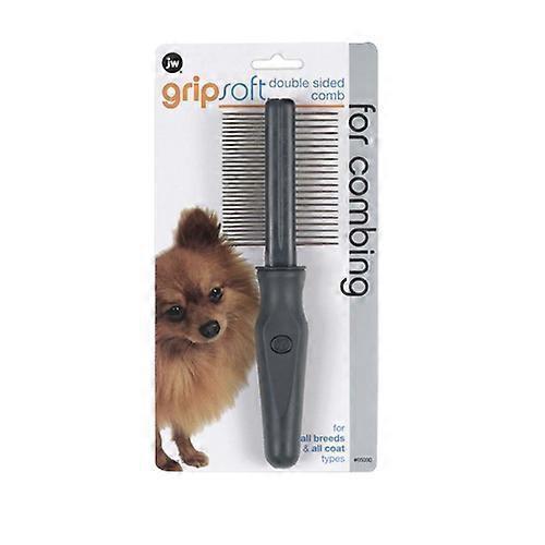 JW Pet Double Sided Comb, Grey, Yellow, 1 Each/One Size