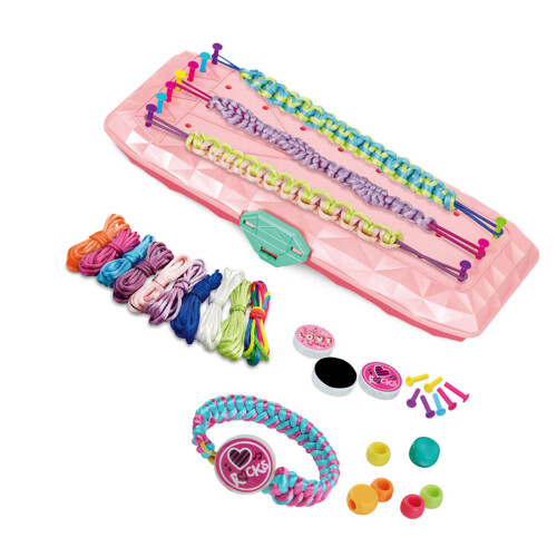 DIY Craft Set with Plastic Beads for Bracelets-pink  box