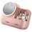 Large Capacity Cosmetic Storage Box With LED Mirror and-Pink 1