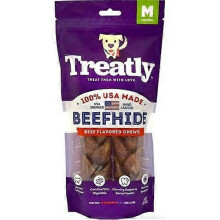 Treatly 100% Usa Beefhide Braids, 7 IN-2 Pack,Beef