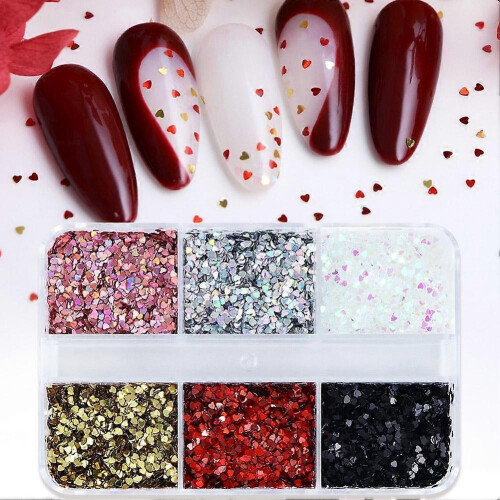 Nail Art Sequin Accessories Mini Heart-shaped Glitter Nail Decorations 2