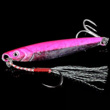 (J1-2hooks,10G)Metal Cast Jig Spoon Lures for Sea Bass Fishing - Various Weights from 7g to 40g, Ideal for UK Shore Casting