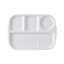 Prato de servir com compartimentos inteligentes, ideal para controlar porções e separar alimentos, feito de cerâmica para realçar o sabor.