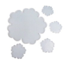 Set aus flexiblen Silikonformen in Blumenform für Geoden-Untersetzer und Tabletts, einfach anzuwendendes Premium-Silikonmaterial mit filigranen