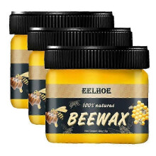 3x 80g Beeswax Furniture Polish for Wood Seasoning and Floor Maintenance with a Bright Shine