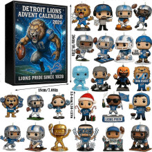Detroit Lions 2025 Advent Calendar Blind Box with Acrylic Pendant for Christmas Tree Decor