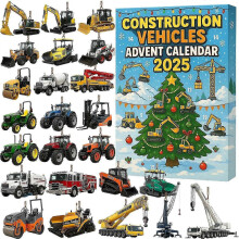 Construction Vehicles Advent Calendar 2025, Perfect for Kids to Count Down to Christmas with Mini Toy Trucks