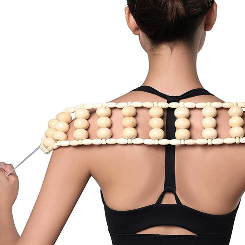 Beech Back Massager Roller Rope - Wood Relief