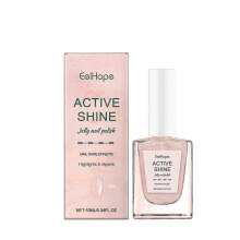 Jelly Nail Polish in Clear Pink with Fine Glitter - Water-Based and Gentle for Autumn/Winter