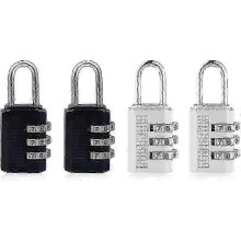 4-Pack Waterproof Combination Padlocks with 3-Digit Codes - Secure Locking for UK School Lockers and Gym Equipment