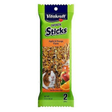 Vitakraft Crunch Sticks Guinea Pig Treats - Apple & Orange Flavor, 2 Pack (Pack of 1)
