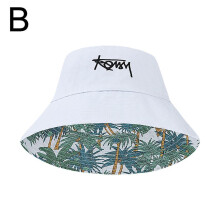 (white)Fashion Print Wide Brim Bucket Hat Women Men Korean Letter Embroidery Outdoor
