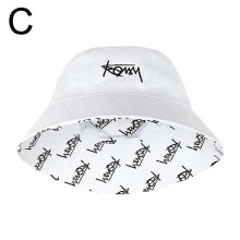 (white2)Fashion Print Wide Brim Bucket Hat Women Men Korean Letter Embroidery Outdoor