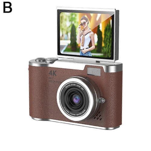(Brown) 4K Digital Camera 48MP Kid Camera Autofocus Vlogging Camera 2.4inches