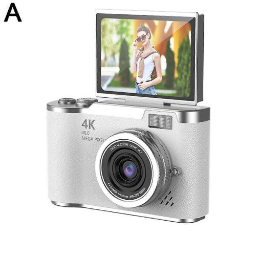 (White) 4K Digital Camera 48MP Kid Camera Autofocus Vlogging Camera 2.4inches 1