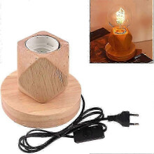 Modern E27 Bedside Lamp with Wood Base - Stylish Lighting for UK Home Decor, Bedroom, and Living Room