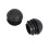 12 Pcs 25mm Dia Plastic Round Tube Inserts End Blanking Caps Black 3