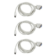 3X DB9P to 8P  Din RS232 Download Cable White 8.2 Ft for PLC DVP-EH