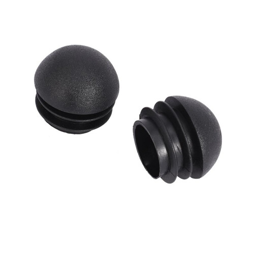 6 Pcs 25mm Dia Plastic Round Tube Inserts End Blanking Caps Black 2