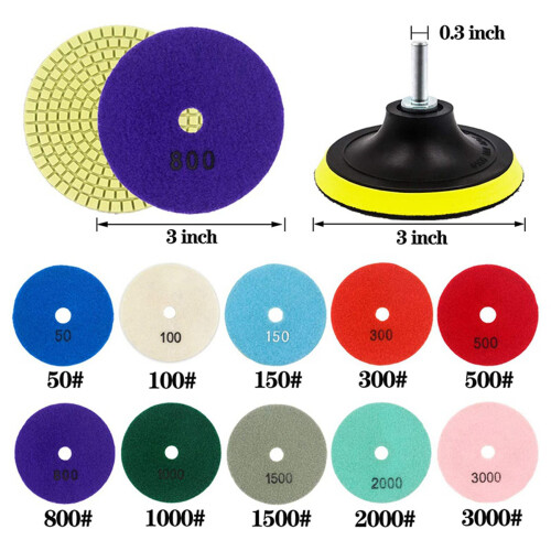 Conjunto de Almofadas de Polimento de Diamante de 24 Peças de 3 Polegadas Um úmido/Seco 1