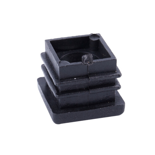 Square Tubing Pipe End Caps Insert Plugs M8 Thread 20X20mm 40Pcs Black 2
