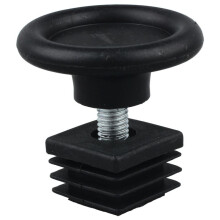40 Sets 45mm Base Dia Adjustable Leveling Foot 25mmx25mm Square Tube Insert Kit