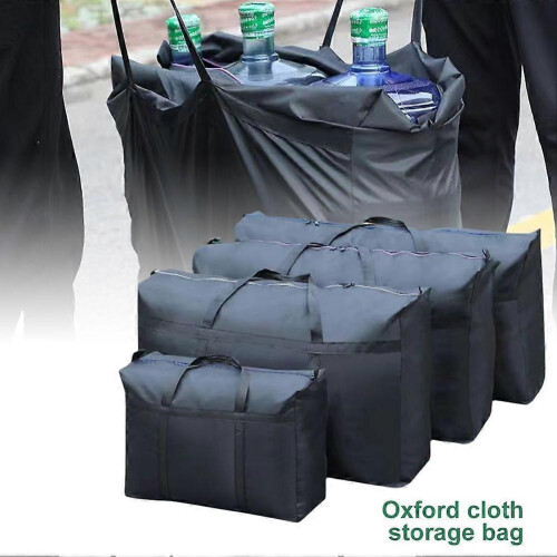 (Black) Waterproof Heavy Duty Oxford Bag Camping Moving Storage Bag w Zips 2