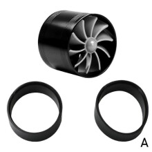 (Black) Car Turbine Supercharger Turbo Refit Car Turbonator Kit Single Fan