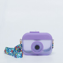 Gourdes mignonnes et créatives en forme d'appareil photo avec paille, tasse de voyage anti-fuite et bandoulière réglable pour l'école, le