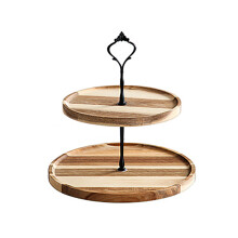 Structure robuste, design rustique de ferme, présentoir polyvalent en bois d'acacia, présentation élégante pour un style vintage simple. Plateau
