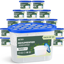 Zuvo Dehumidifier 500ml Pack of 20 Moisture Absorber and Closet Dehumidifier for Damp