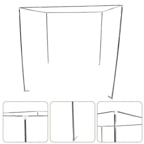 Stainless Steel Canopy Net Frame Set with Brackets for 1.5m Bed, Elegant Bedding Enhancement 1