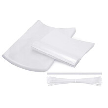 100 Poultry Shrink Wrap Bags with 100 Zip Ties - Transparent Heat Shrink Packaging for UK Butchers and Home Use