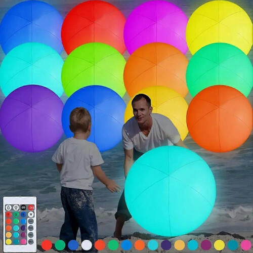 16inch LED Beach Ball 16 Colors Changing Light Up Pool Ball 2