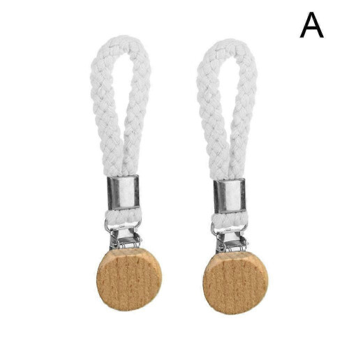 (A) Beech Round Head Storage Clip Hanging Rope Clips Kitchen Towel Clip