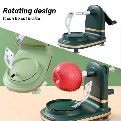 (Blackish green) Hand-Cranked Apple Peeler & Slicer - Fruit Processing Machine Multifunction 2