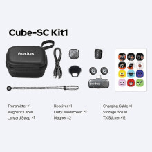 Godox Cube-SC Kit1 2.4G Wireless Microphone System with Magnetic Mini Mics for UK Audio Needs