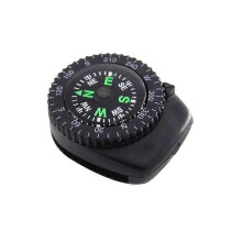 Mini Outdoor Hiking Travel Compass Thermometer Carabiner Watch Strap