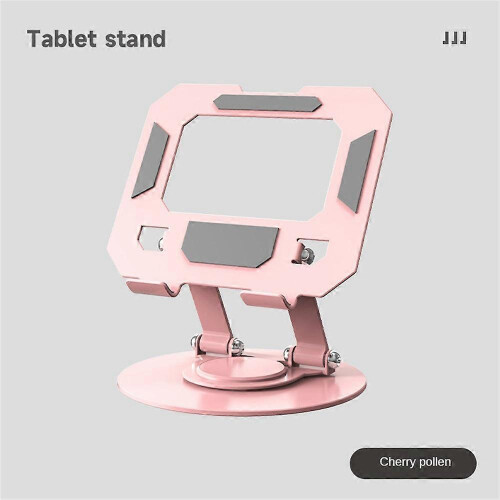 (Round Base,Pink)360 Metal Portable Laptop Tablet Stand Riser Bracket Adjustable Holder For Desk