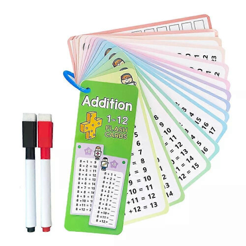 (addition) 17PCS Multiplication Flash Cards 3rd Grade Multiplication Game Flashcards