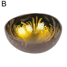 (Khaki)Coconut Shell Salad Bowl Natural